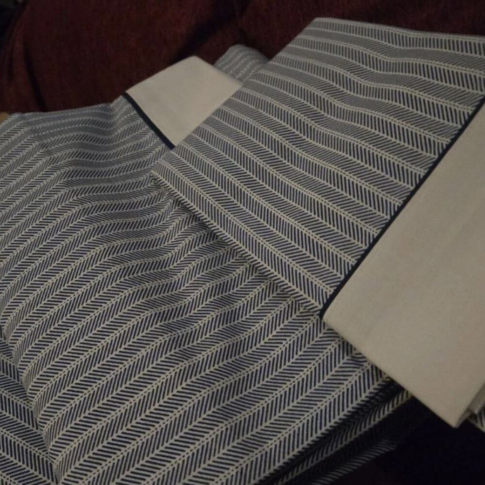Vintage Cannon Blue Striped Twin Sheet Set New Out Of Package Luke PERRY